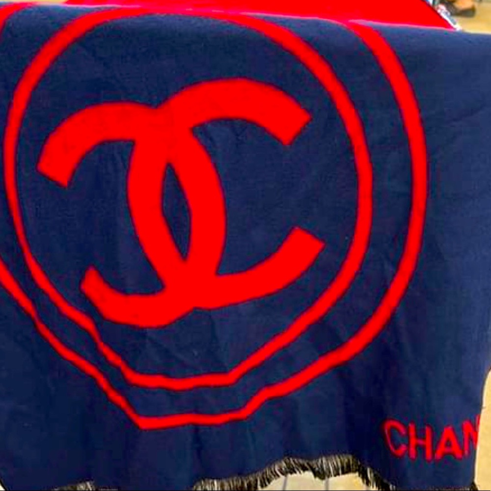 Authentic Chanel cashmere wool scarf